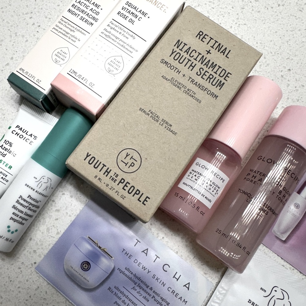 Bundle of Skincare Trial Size Products and Samples